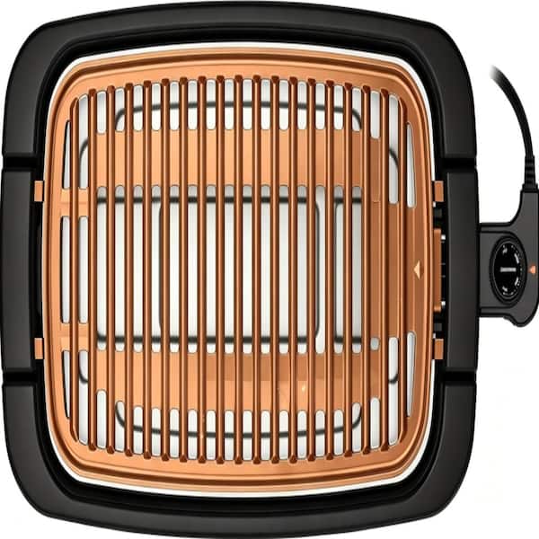 15 x 9 in. Indoor Electric Grill Smokeless Nonstick Copper 1-Piece