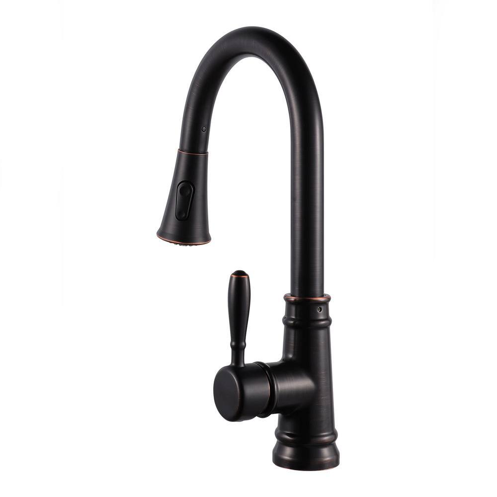 Oil Rubbed Bronze Pull-Out Kitchen Faucet with Spray