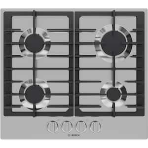 300 Series 24 in. Gas Cooktop in Stainless Steel with 4 Burners