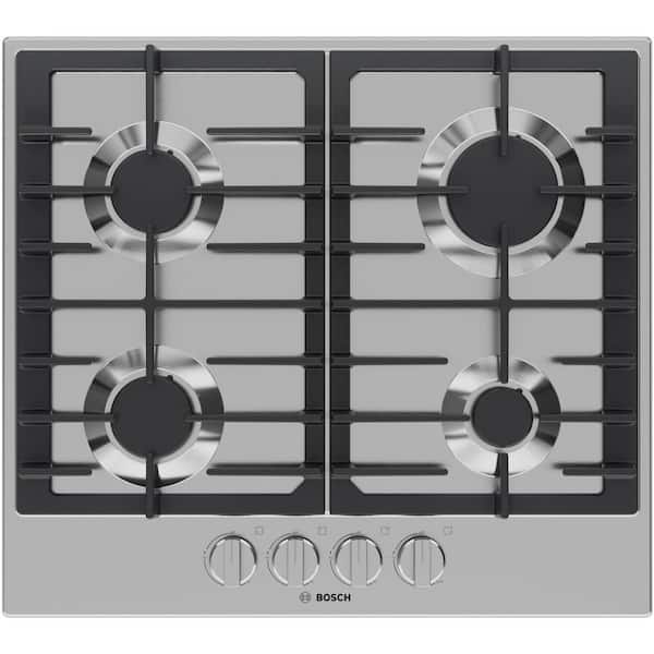 Bosch 300 Series 24 in. Gas Cooktop in Stainless Steel with 4 Burners