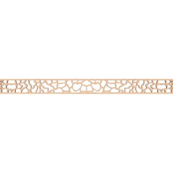 Ekena Millwork Rochester Fretwork 0.375 in. D x 46.375 in. W x 4 in. L Red Oak Wood Panel Moulding