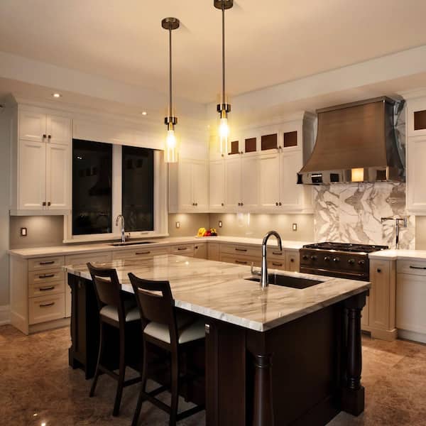 1-Light Nickel Mini Pendant Hanging Light with Clear Glass Shade