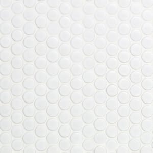 Bliss Penny White 11.49 in. x 12.32 in. Matte Ceramic Floor and Wall Mosaic Tile (0.98 Sq. Ft./Each)