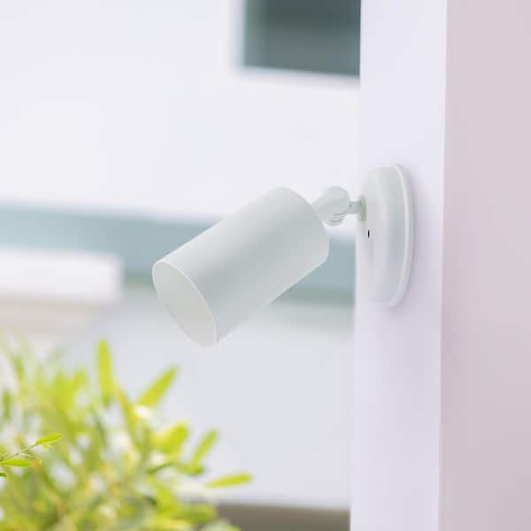 Single Bullet 75-Watt White Outdoor Wall Lantern Sconce