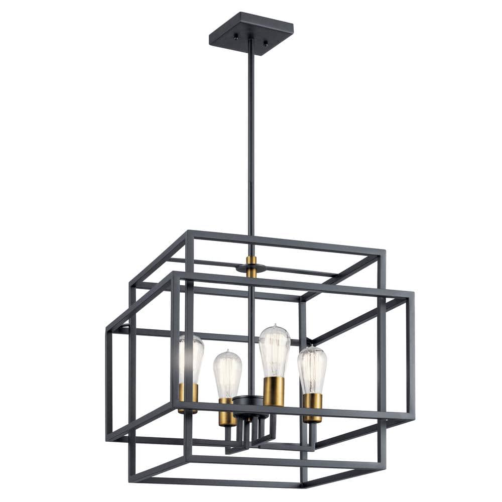 Modern Matte Black 18" Ambient 4-Light Ceiling Pendant