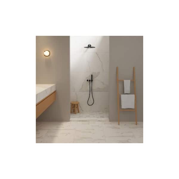 Magnifica ERA Rectangle 24 IN. 48 IN. Polished Calacatta Super White Porcelain Floor and Wall Tile (15.5 sq.ft./case)