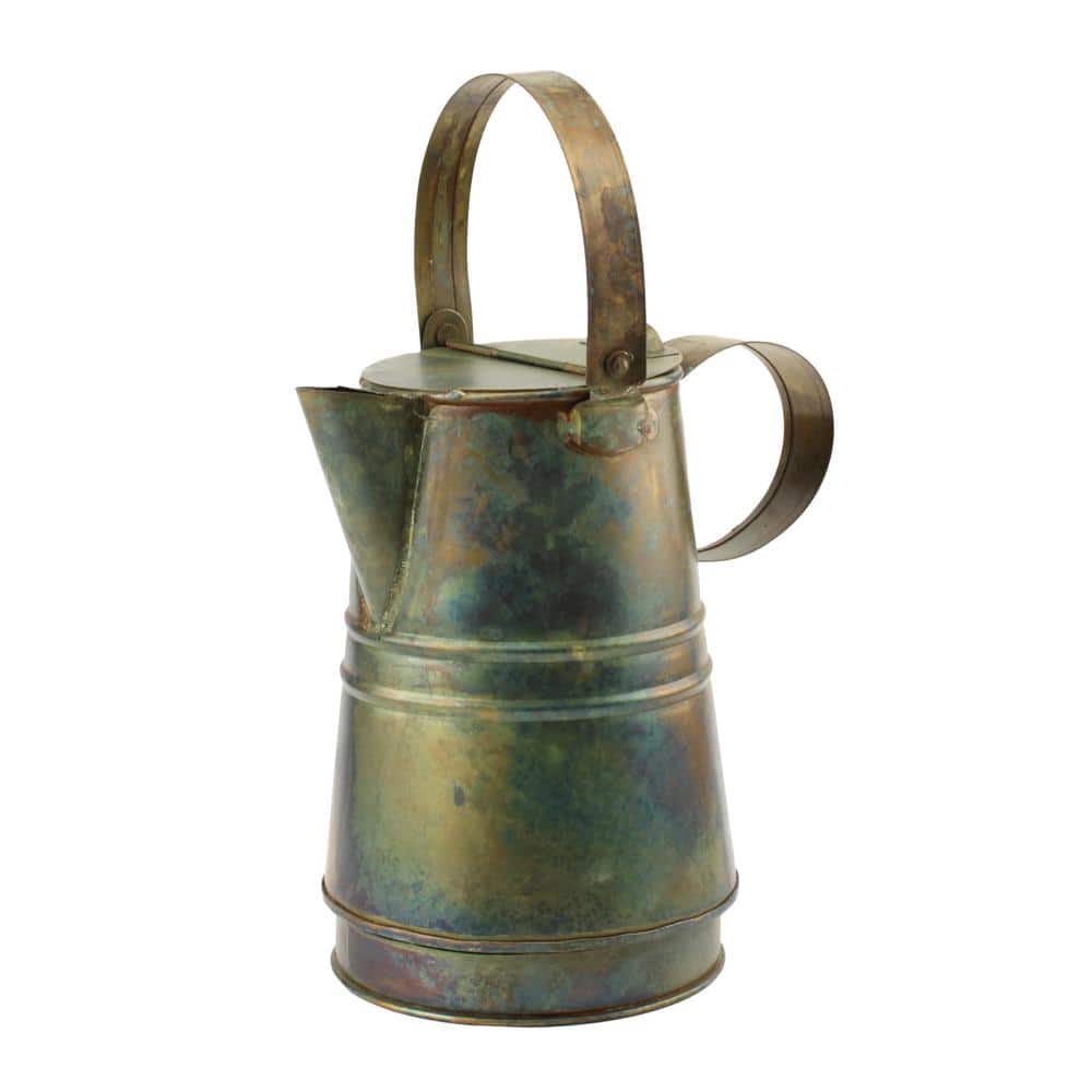 7.5 Inch Rustic Weathered Metal Pitcher with Handles