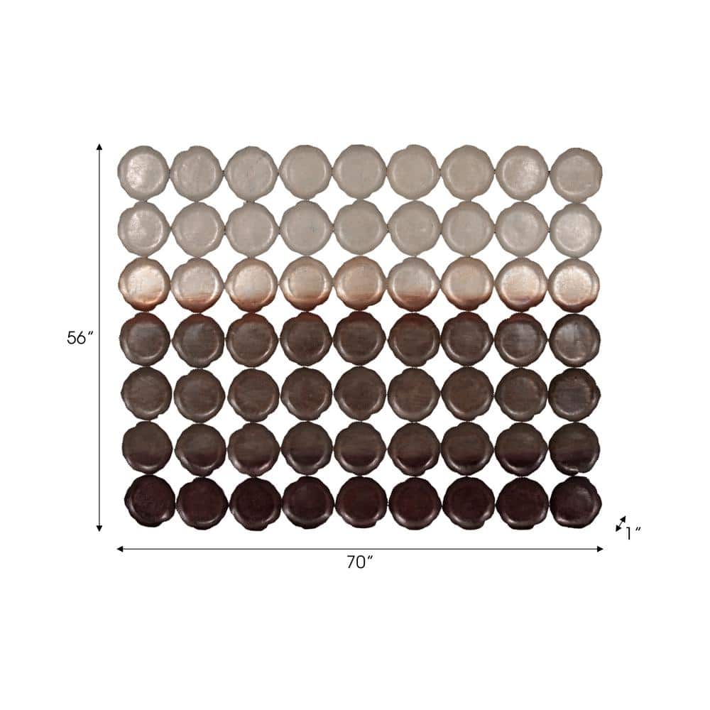 70" x 56" Metallic Ombre Iron Wall Art in Bronze and Black