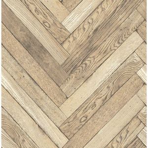 Altadena Light Brown Diagonal Wood Strippable Wallpaper (Covers 56.4 sq. ft.)