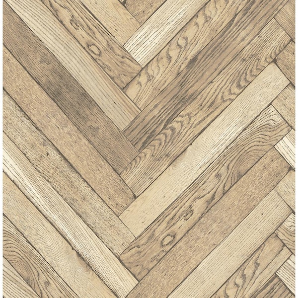 Brewster Altadena Light Brown Diagonal Wood Strippable Wallpaper (Covers 56.4 sq. ft.)