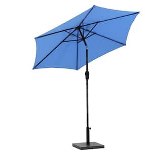 7.5 ft. Outdoor Patio Tilt and Crank Market Umbrella in Light Blue