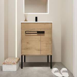 Victoria 24 in. W x 18 in. D x 36 in. H Freestanding Modern Design Single Sink Bath Vanity with Top and Cabinet in Wood