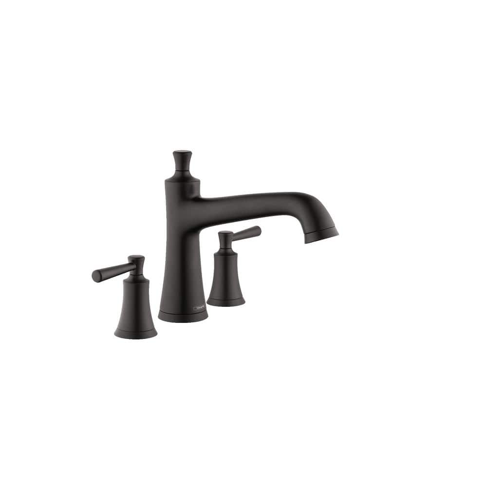 Matte Black Double Handle Deck Mount Roman Tub Faucet