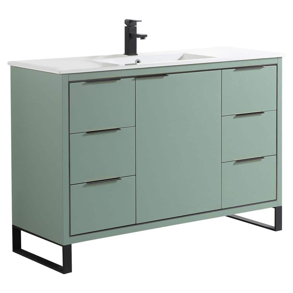 Opulence 48 in. W x 18 in. D x 33.5 in. H Bath Vanity in Mint Green with White Ceramic Top price history on PriceWatchPro