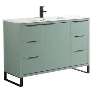 Opulence 48 in. W x 18 in. D x 33.5 in. H Bath Vanity in Mint Green with White Ceramic Top