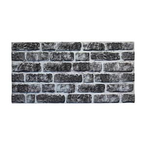 4/5 in. x 3-1/4 ft. x 1-3/5 ft. Charcoal Black White Faux Brick Styrofoam 3D Decorative Wall Paneling 5-Pack