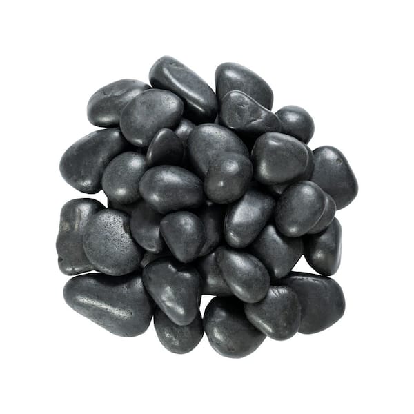 Polished Black 0.5 cu. ft . per Bag (1 in. to 2 in.) Bagged Landscape Pebbles (55 Bags/22.5 cu. ft./Pallet)