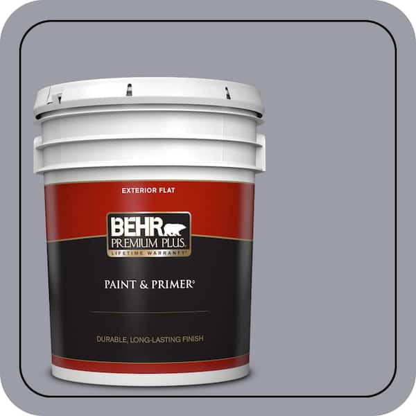 BEHR PREMIUM PLUS 5 gal. #BNC-09 Heather Gray Flat Exterior Paint & Primer