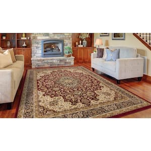 Silk Road Red 5 ft. x 8 ft. Medallion Area Rug