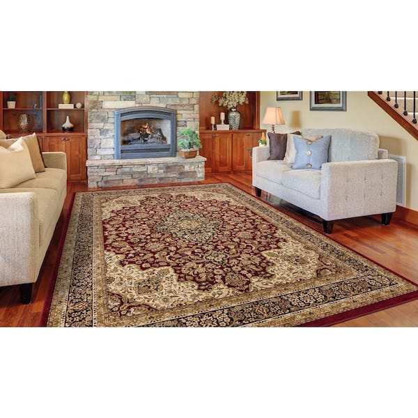 Silk Road Red 8 ft. x 10 ft. Medallion Area Rug