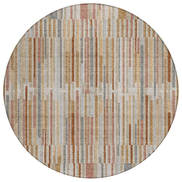 Chantille Machine Washable Indoor/Outdoor Abstract ACN2102 Paprika 8 ft. x 8 ft. Area Rug