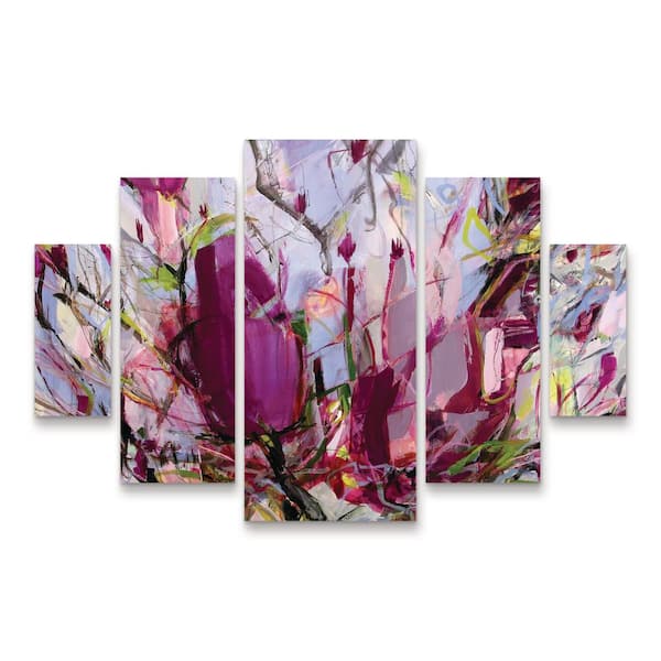 Trademark Fine Art Kati Bujna Magnolia Blossoms 5-Piece Panel Set Unframed Photography Wall Art 40 in. x 58 in.