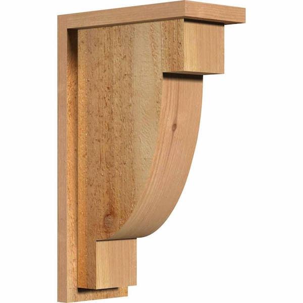 Ekena Millwork 6 in. x 12 in. x 20 in. Western Red Cedar Alpine Rough Sawn Corbel with Backplate