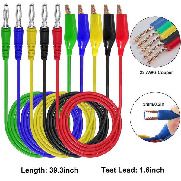 Kit De Back Probes Peakelect 30 Pièces - Câbles Banane 4mm Vers Pinces Crocodile - Pour Dépannage Auto - Neuf