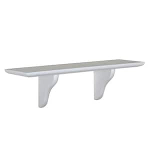 16 in. W x 5 in. D White Classic Shelf Kit Decorative Wall Shelf