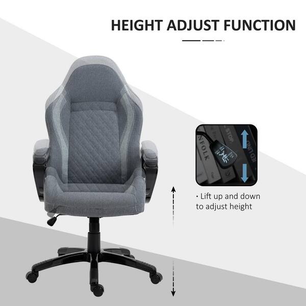 Vinsetto White, Mid-Back Home Office Chair Adjustable Height Computer Desk  Chair with Padded Back and Armrests, PU Leather 921-439WT - The Home Depot
