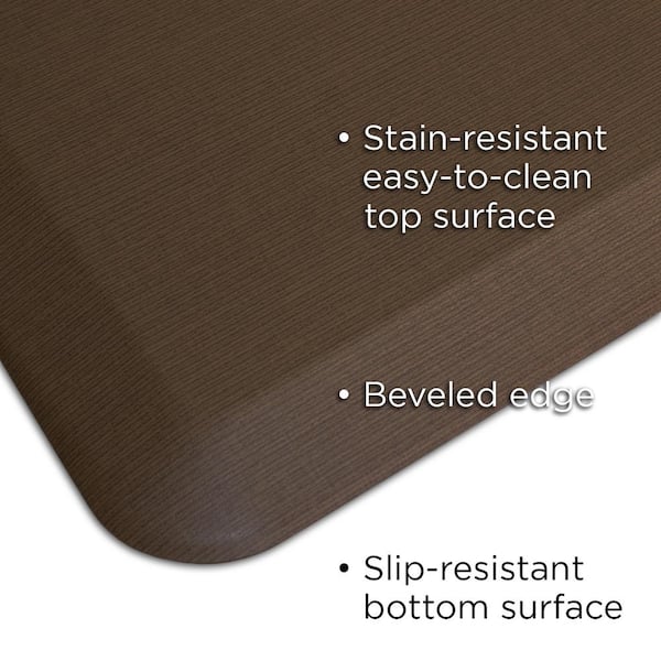 GelPro Elite Premium Gel + Foam 3/4 Thick Anti-Fatigue Floor Mat-Grasscloth-Java, 20 x 72