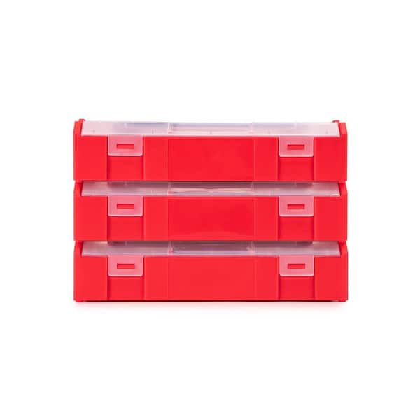 TEKTON 6-Compartment Red Mini Stacking Tool Box with Dividers (3