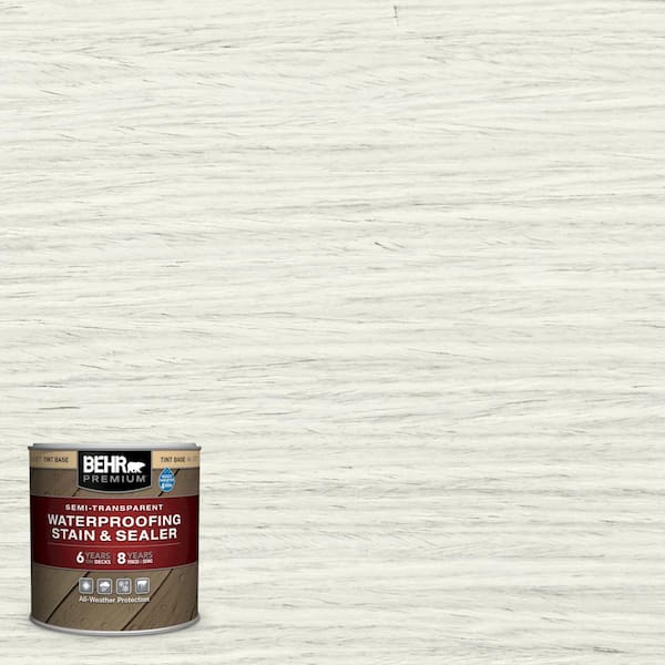 BEHR PREMIUM 8 oz. #ST-337 Pinto White Semi-Transparent Waterproofing Exterior Wood Stain and Sealer Sample