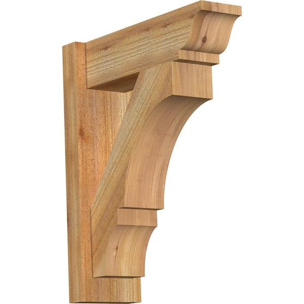 Ekena Millwork 6 in. x 22 in. x 18 in. Western Red Cedar Balboa Traditional Rough Sawn Outlooker