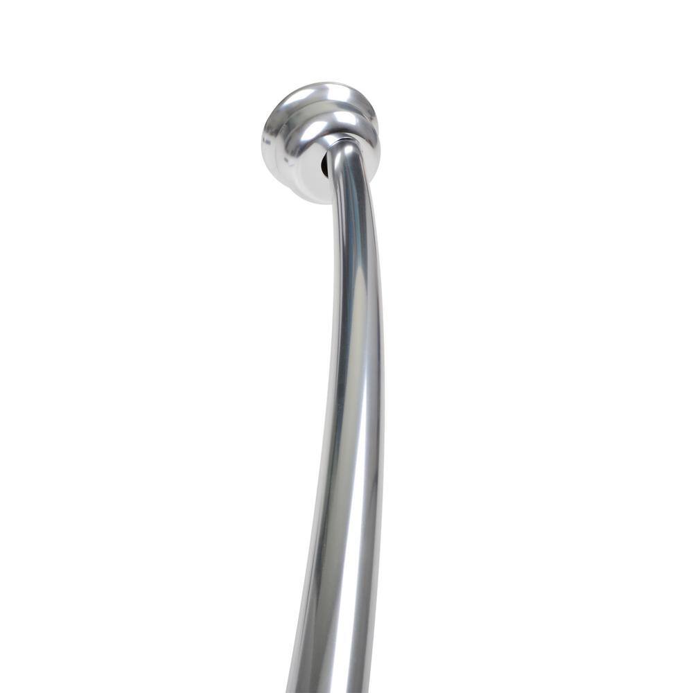 Adjustable Chrome Aluminum Curved Shower Rod, 45-72 Inches