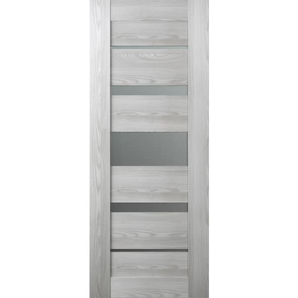 Belldinni Vona 07-03 30 in. x 96 in. No Bore 7-lite Frosted Glass Ribeira Ash Wood Solid Composite Core Interior Door Slab