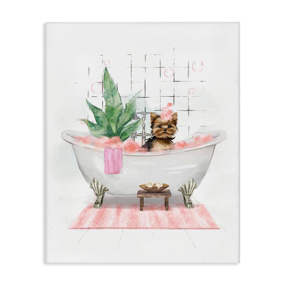 Glam Pup in Tub by Ziwei Li Unframed Animal Graphic Art Print 30 in. x 24 in. price history on PriceWatchPro