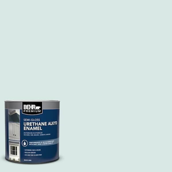 1 qt. #500E-2 Aqua Breeze Semi-Gloss Enamel Urethane Alkyd Interior/Exterior Paint