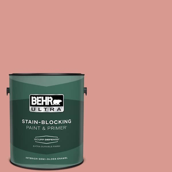 BEHR ULTRA 1 gal. #T13-15 Shanghai Peach Extra Durable Semi-Gloss Enamel Interior Paint & Primer