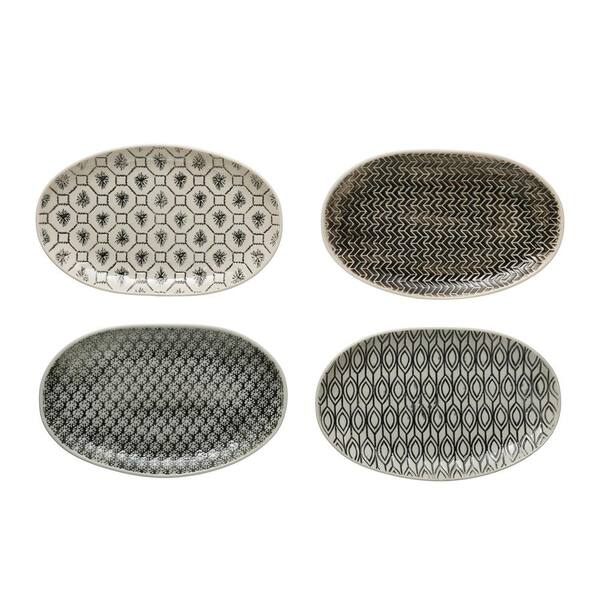 3R studios Grey Stoneware Dessert Plates 4 pc