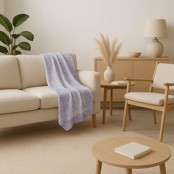 Premium Machine Washable ASB839 Lavender 50 in. x 70 in. Sherpa Throw Blanket