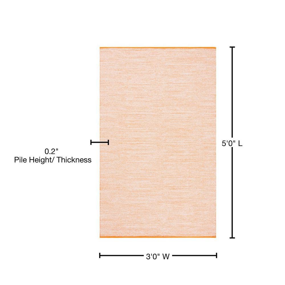 Montauk Handwoven Orange Cotton Area Rug 3x5