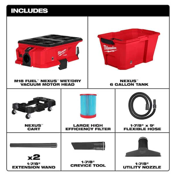 M18 FUEL NEXUS 6 Gallon Wet/Dry Vacuum with PACKOUT Compatibility