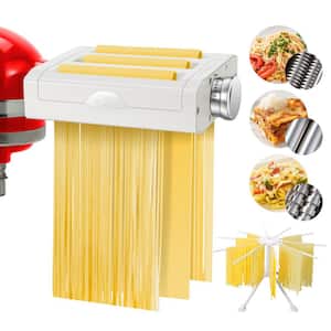 3 in 1 Stainless Steel Pasta Roller and Cutter Attachment for KitchenAid Stand Mixer with 8-Thickness Settings