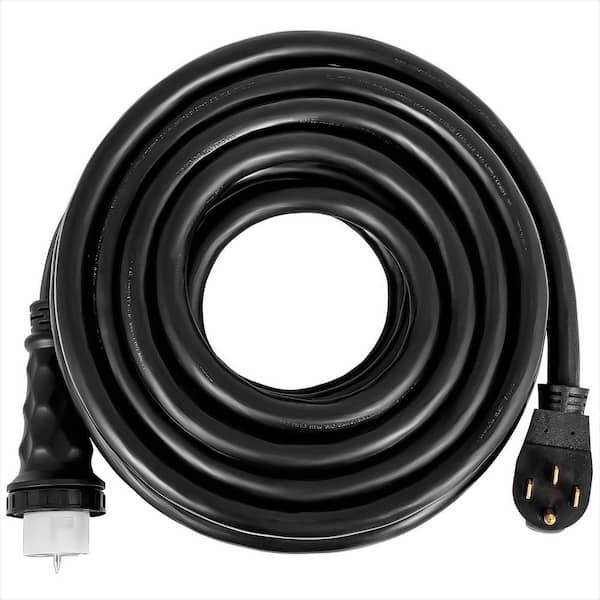 50 Amp 75 ft. Plug Generator Power Cord, 6AWG/3C Plus 8AWG/1C 125-Volt 250-Volt Twist Lock Connectors Polystyrene Copper