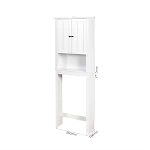 7.72 in. W x 23.62 in. D x 67.32 in. H Bathroom Storage Wall Cabinet in White
