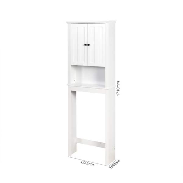 Unbranded 7.72 in. W x 23.62 in. D x 67.32 in. H Bathroom Storage Wall Cabinet in White