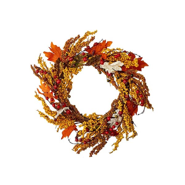 Worth Imports 22 in. Artificial Fall Berries Wreath