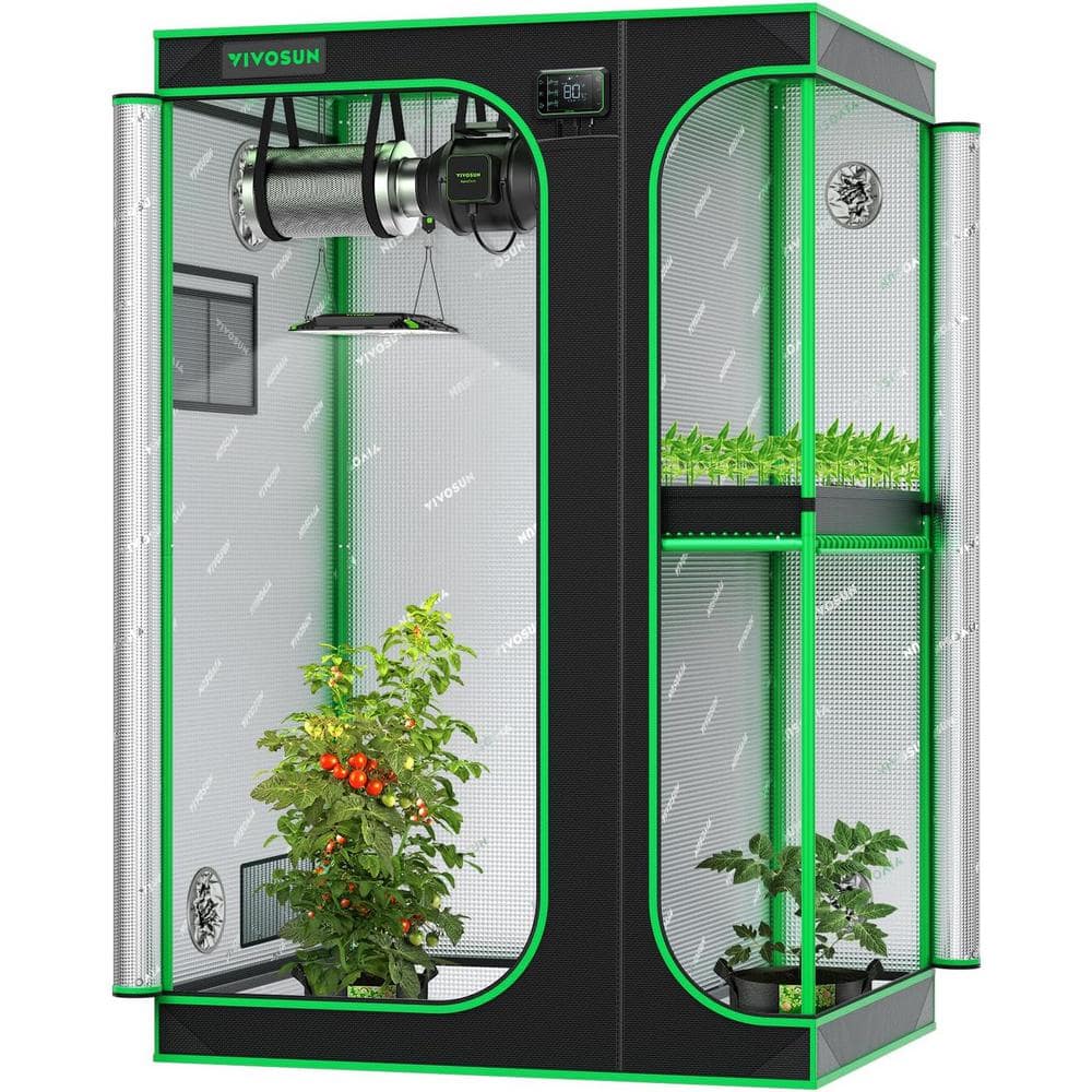 VIVOSUN 4 ft. x 3 ft. 2-in-1 Mylar Reflective Grow Tent for Indoor