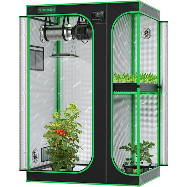 4 ft. x 3 ft. 2-in-1 Mylar Reflective Grow Tent for Indoor Hydroponic Growing System